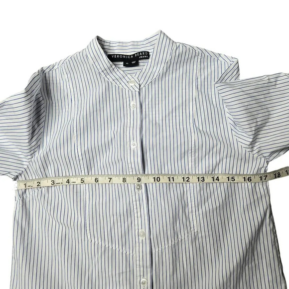 Veronica Beard Jeans Pinstripe Button Down Shirt - Picture 4 of 6